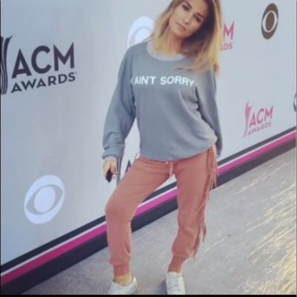 Jessie James Decker fringe joggers